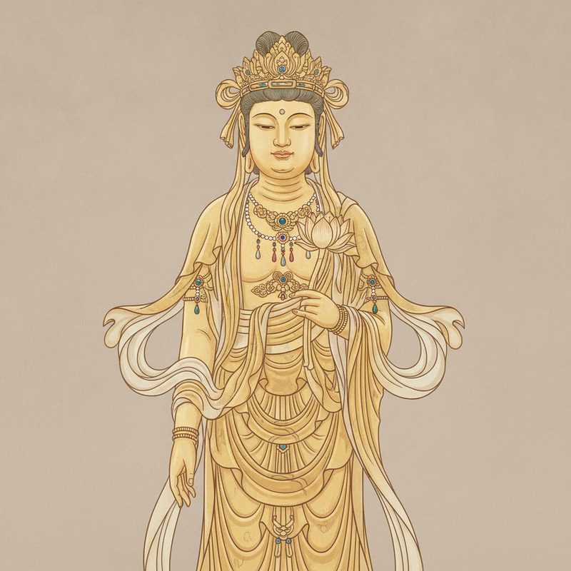 菩薩（ぼさつ）の仏像イラスト